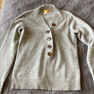 J crew 100% cashmere sweater w buttons, small